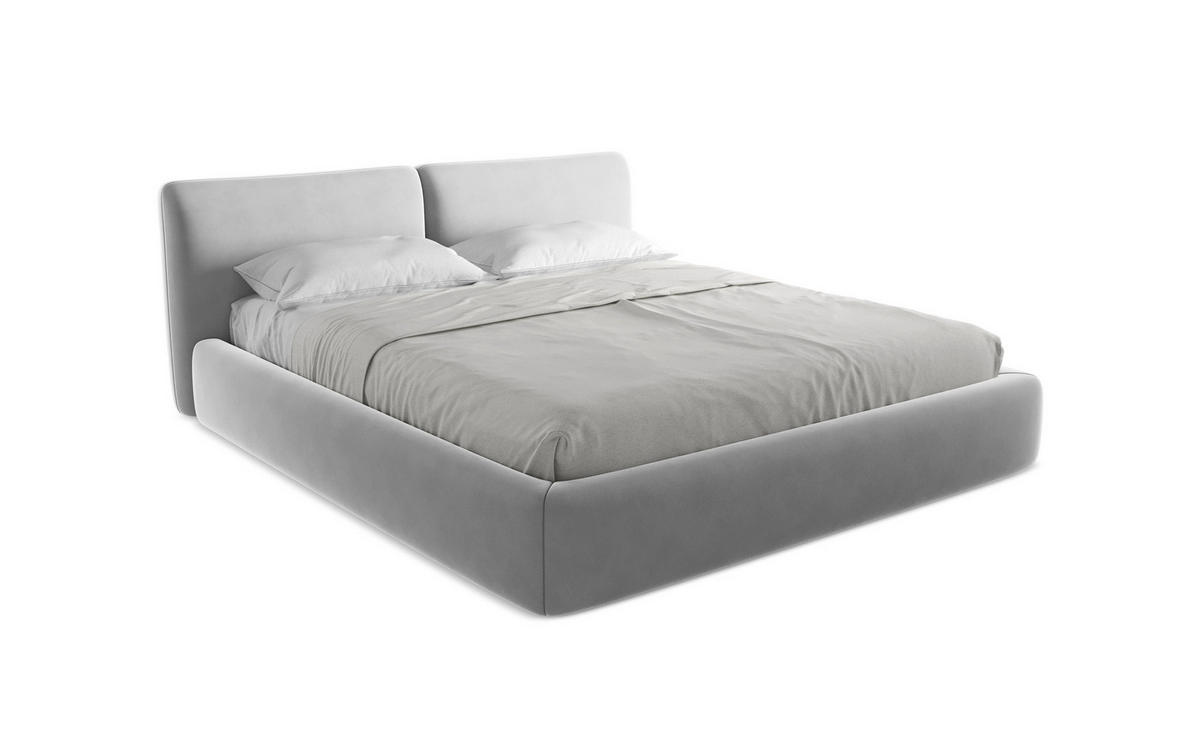 POLSTERBETT mit Bettkasten und Lattenrost 200x228 Grau - Dunkelgrau/Schwarz, Kunststoff/Textil (180/200cm) - Makamii