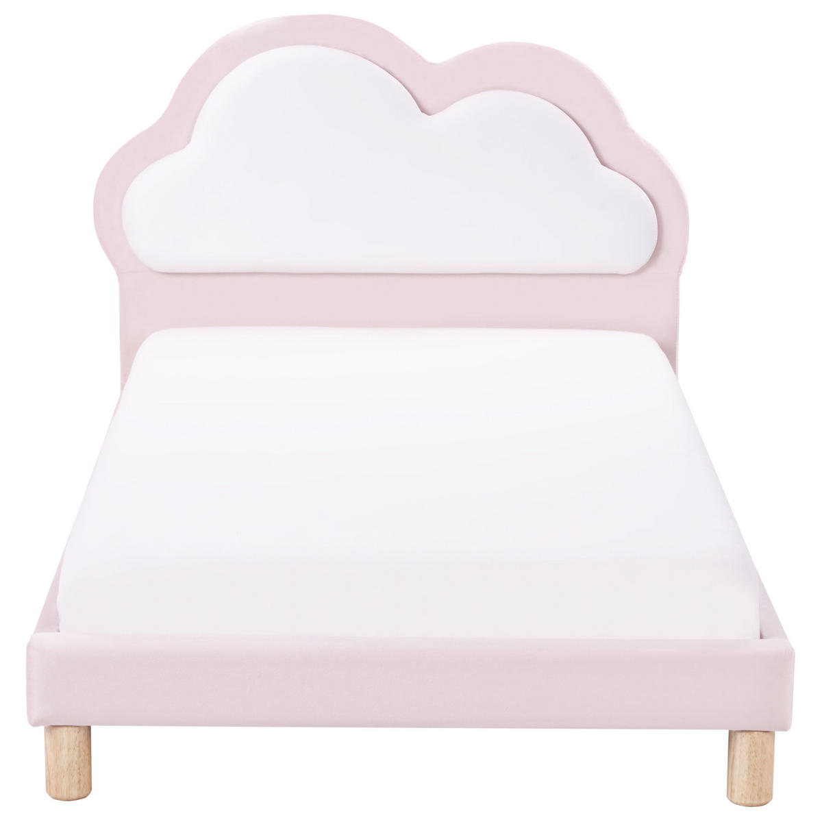 KINDERBETT 90x200 cm Rosa Mazou - Pink, Textil (90/200cm) - Beliani