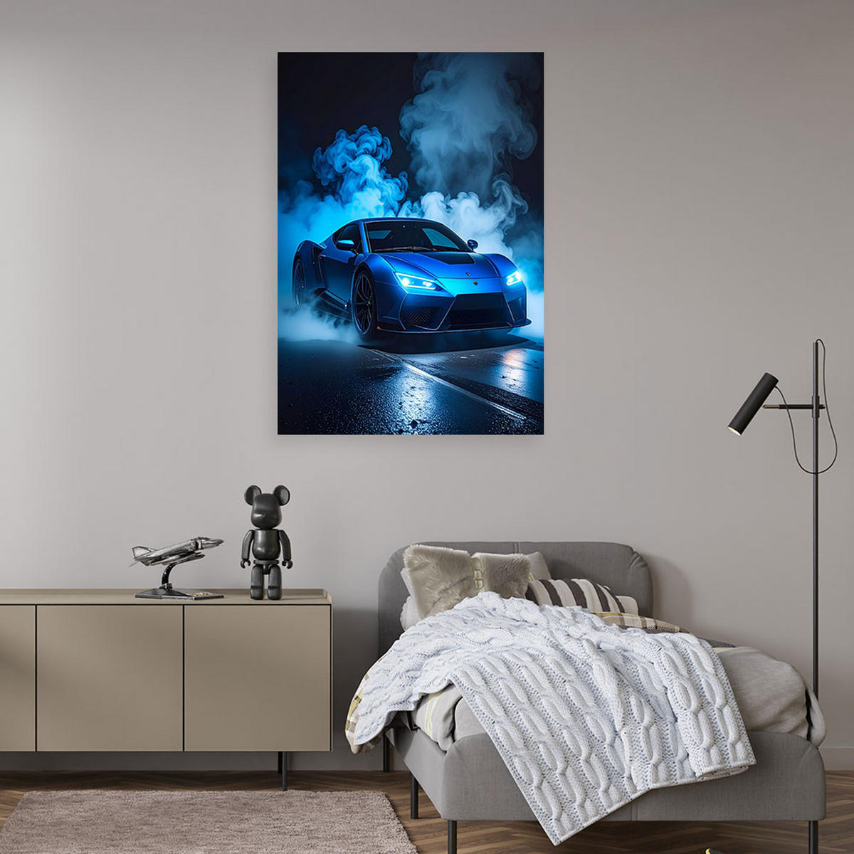 LEINWANDBILD Kraftfahrzeuge 40x60cm - Blau, Textil (40/60cm) - Feeby