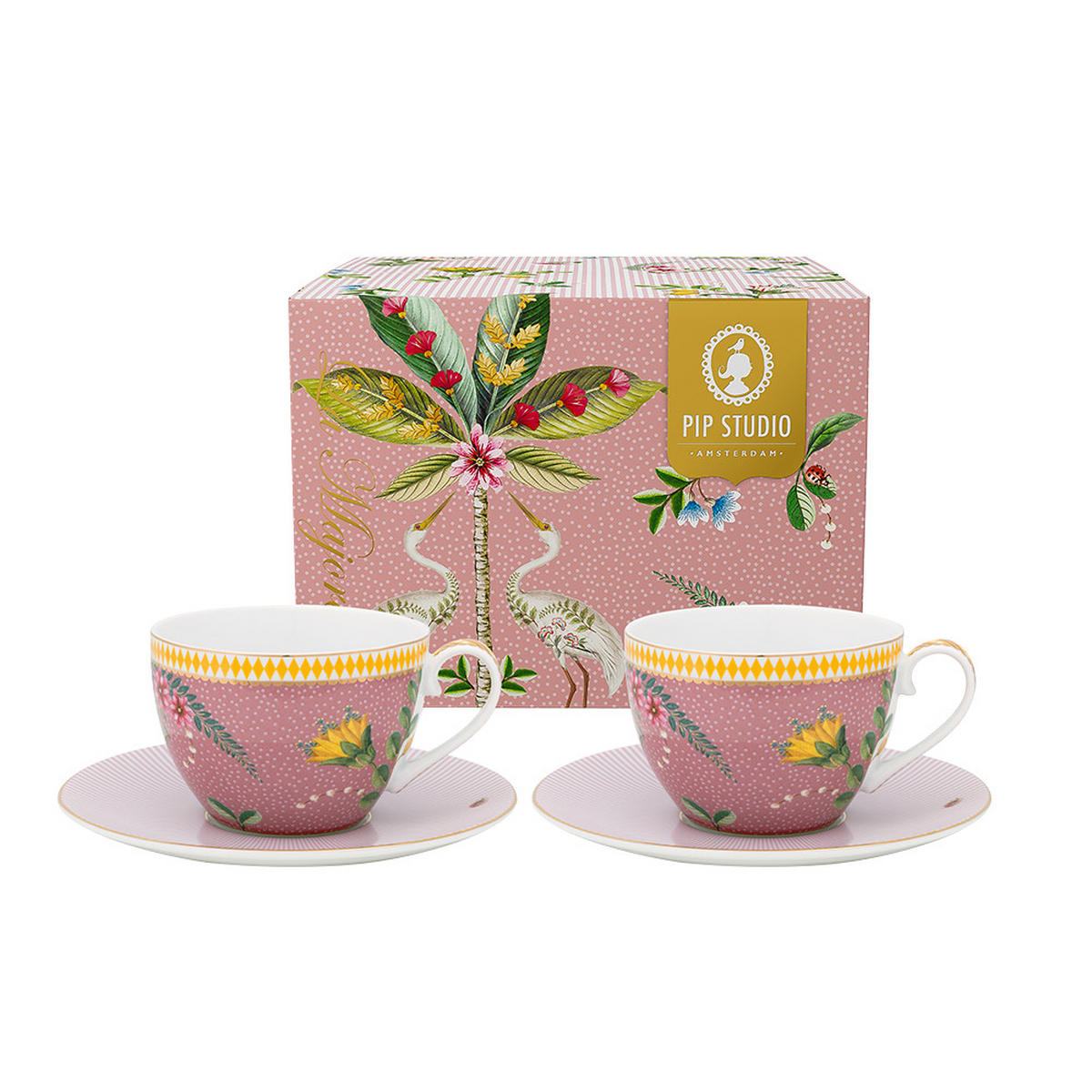 TASSEN & UNTERTASSEN 2er-Set La majorelle rosa 280 ml - Rosa, Keramik (16.8/12.2/16.8cm) - Pip Studio