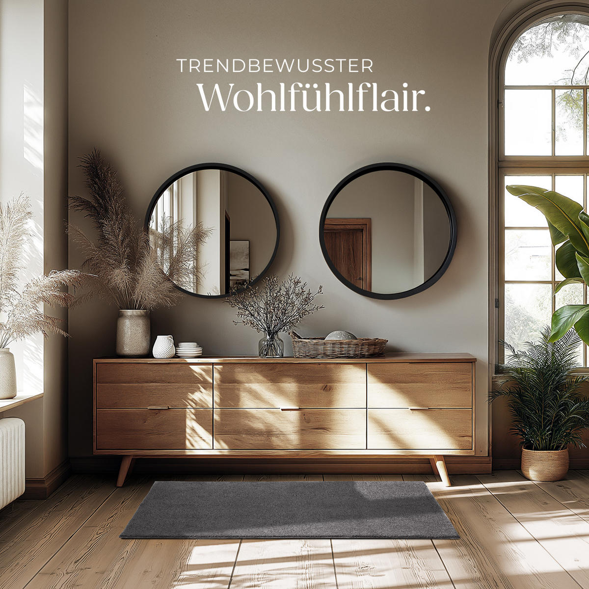 KURZFLORTEPPICH Soft Zone,rutschfeste Unterseite,anthrazit - Anthrazit, Kunststoff (150/80cm) - tectake