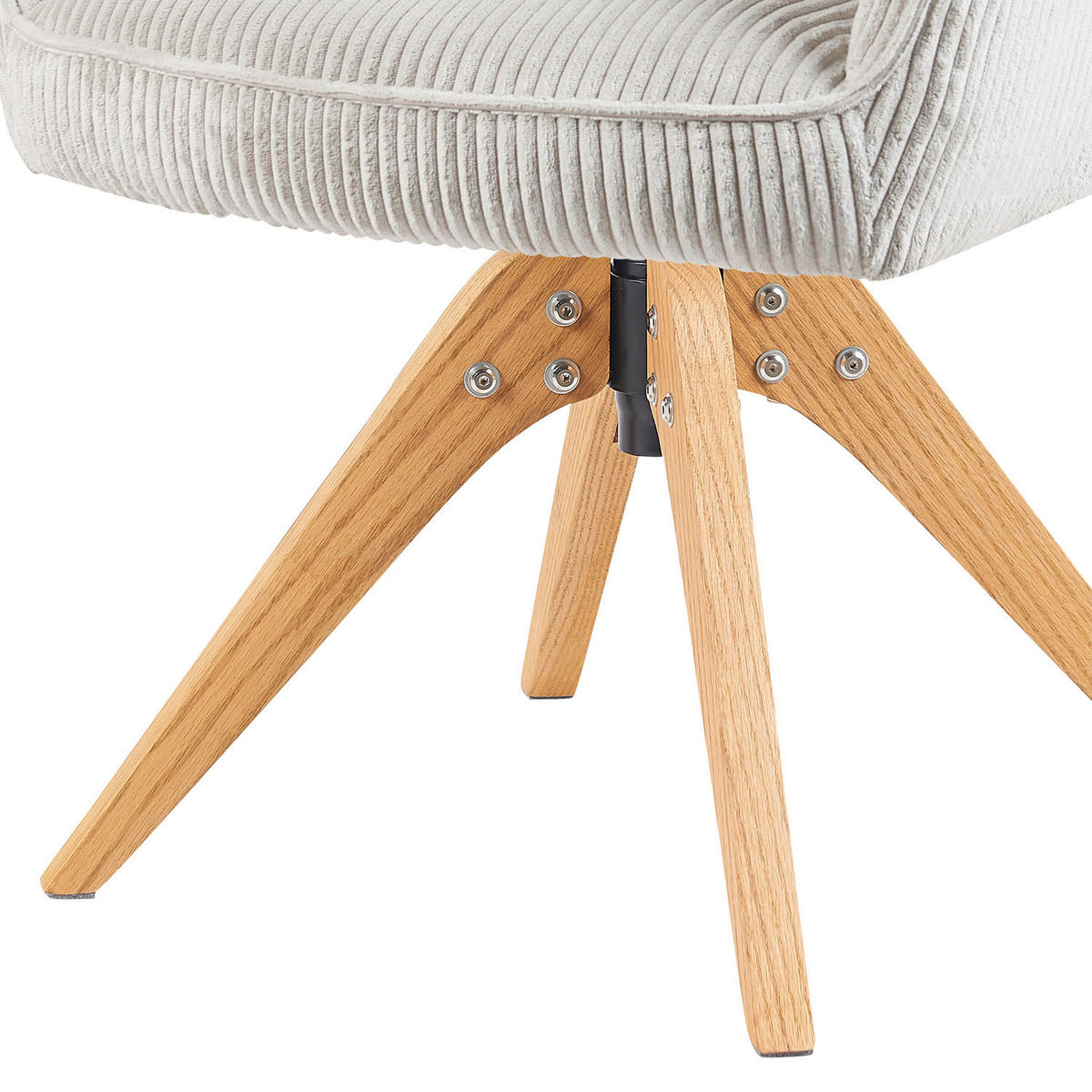 DREHSTUHL Mika-Lena - Honigeiche/Hellgrau, Eichenholz/Holz (60/87/65cm) - DUBI Möbel