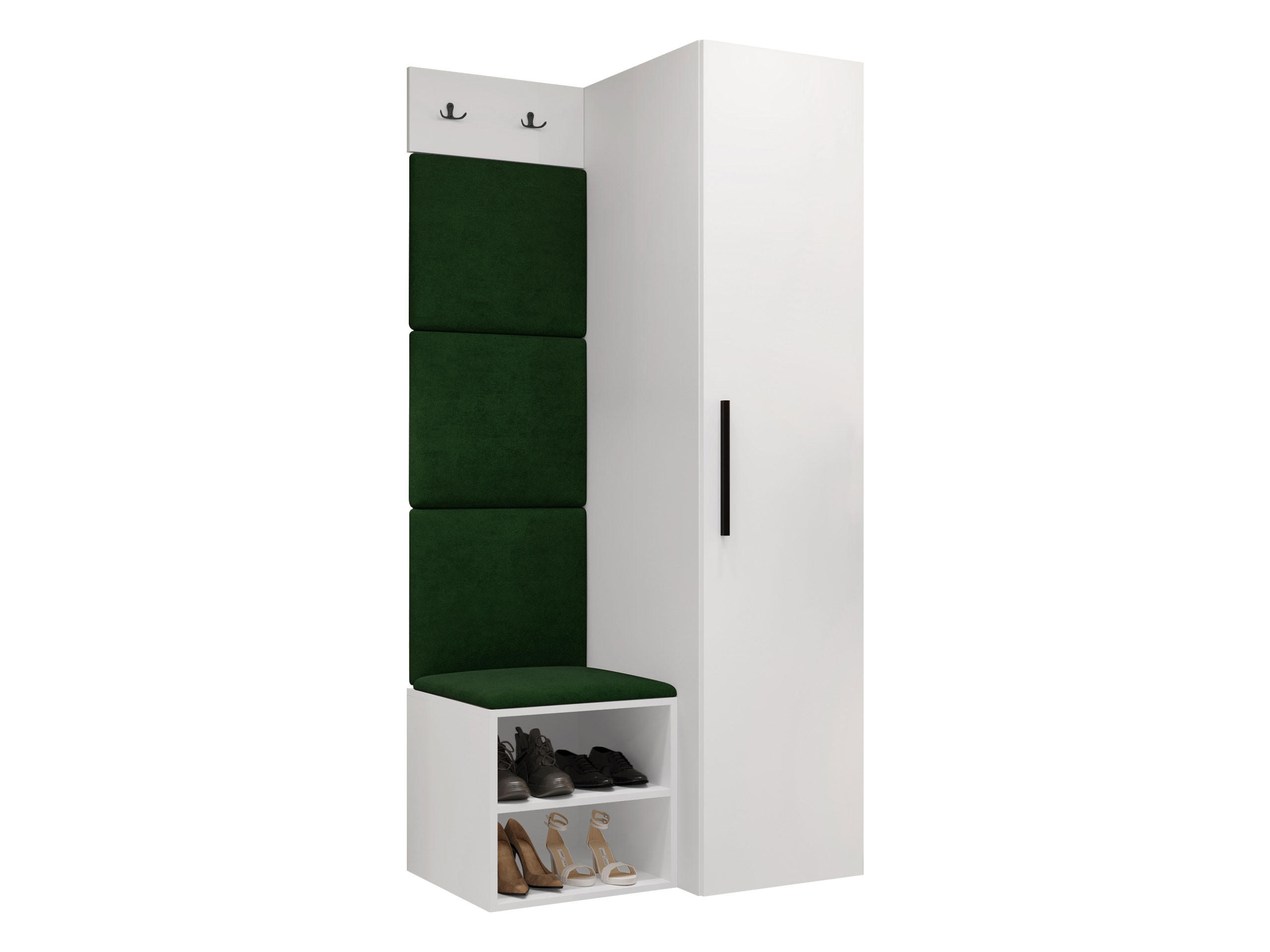 MOBILIER PENTRU HOL Medi III - alb/verde, material plastic/compozit lemnos (40/191/50cm) - MIRJAN24