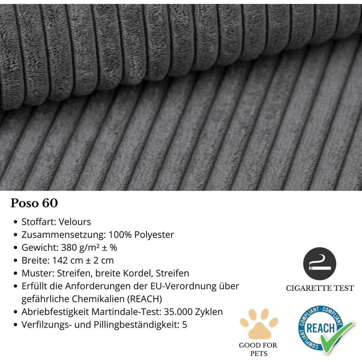 ECKSOFA Parys L grau - Schwarz/Grau, Kunststoff/Textil (290/185cm) - Beautysofa