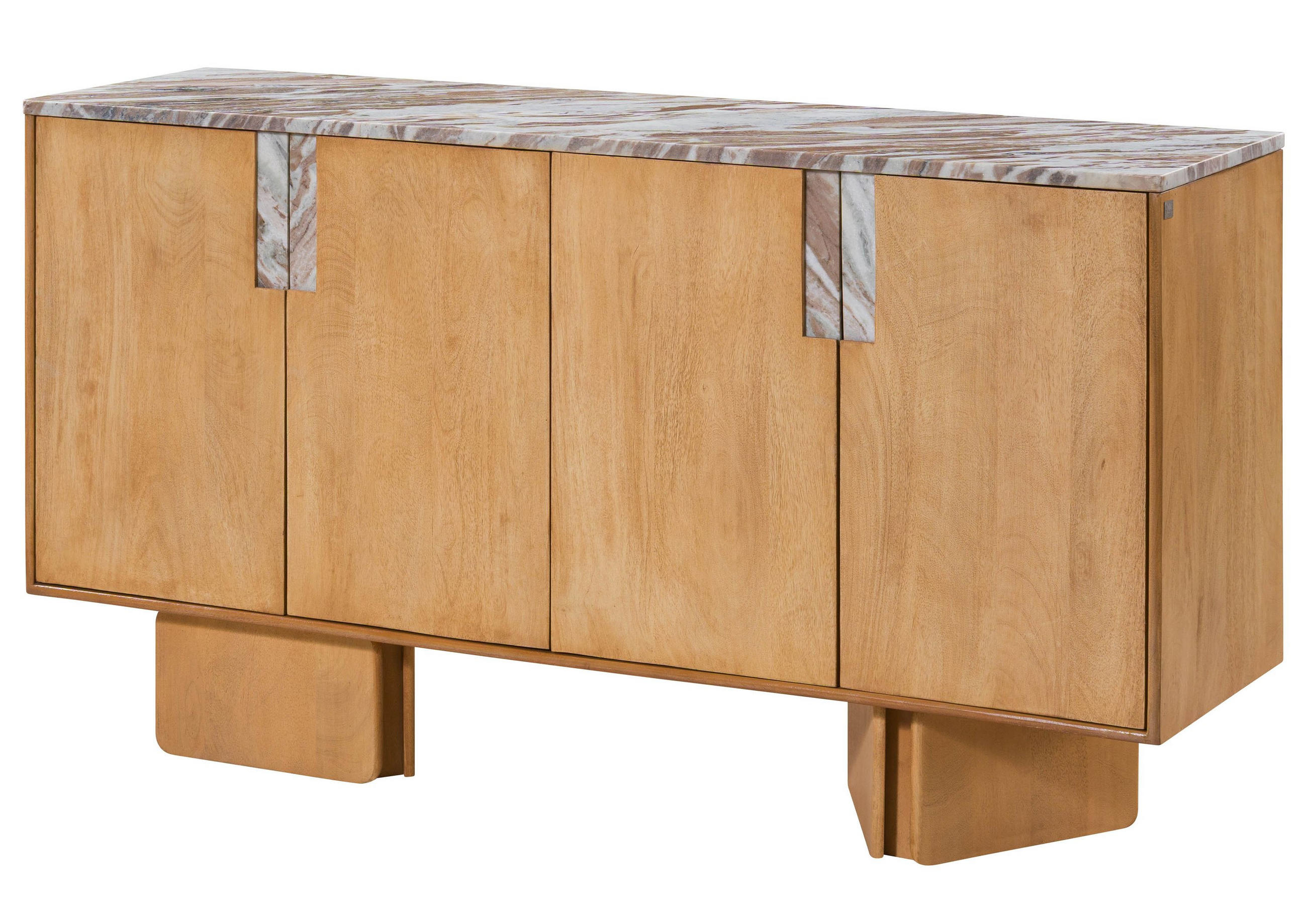 SIDEBOARD Mango 160x45x85 beige lackiert LUGANO #101 - Beige, Holz (160/85/45cm) - Massivmoebel24