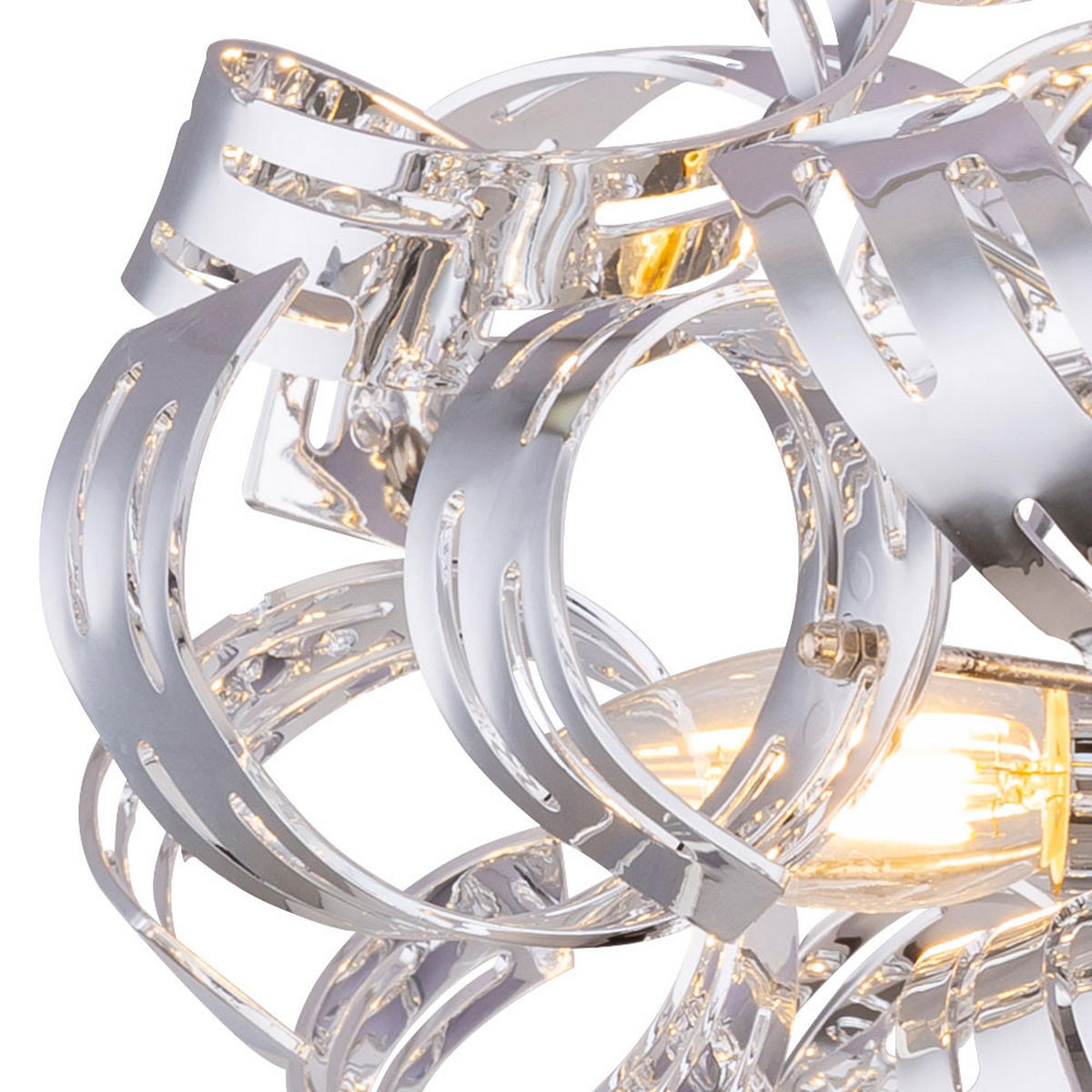 DECKENLEUCHTE FALLA Metall Silber - Silberfarben, Metall (50/50/56cm)