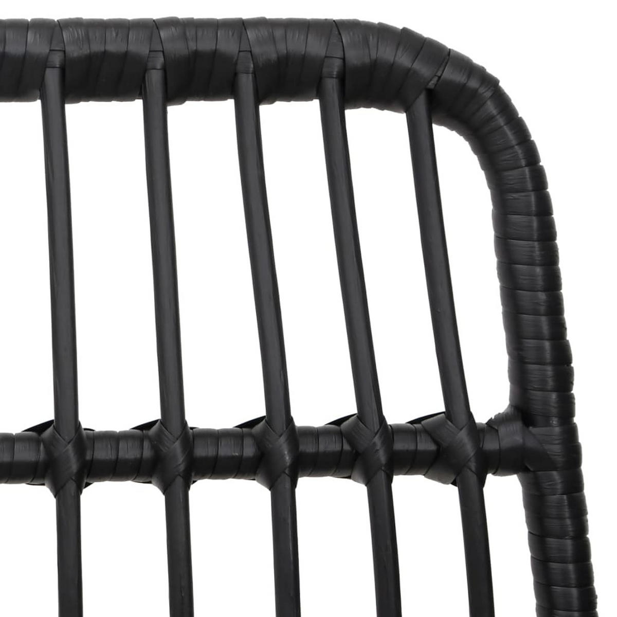 GARTEN-ESSGRUPPE 5-TLG. Schwarz Poly Rattan - Schwarz, Kunststoff - vidaXL