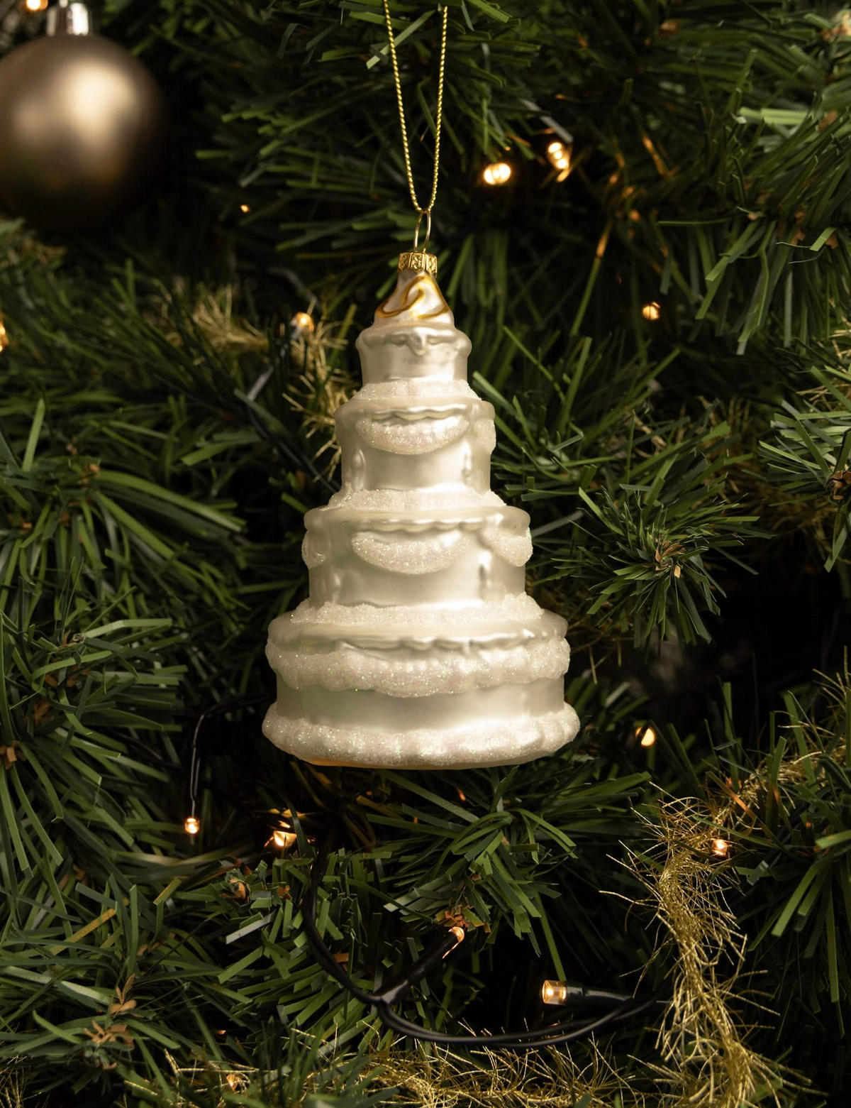WEIHNACHTSKUGEL Hochzeitstorte 12 cm - Weiß, Glas (2/13/1cm)