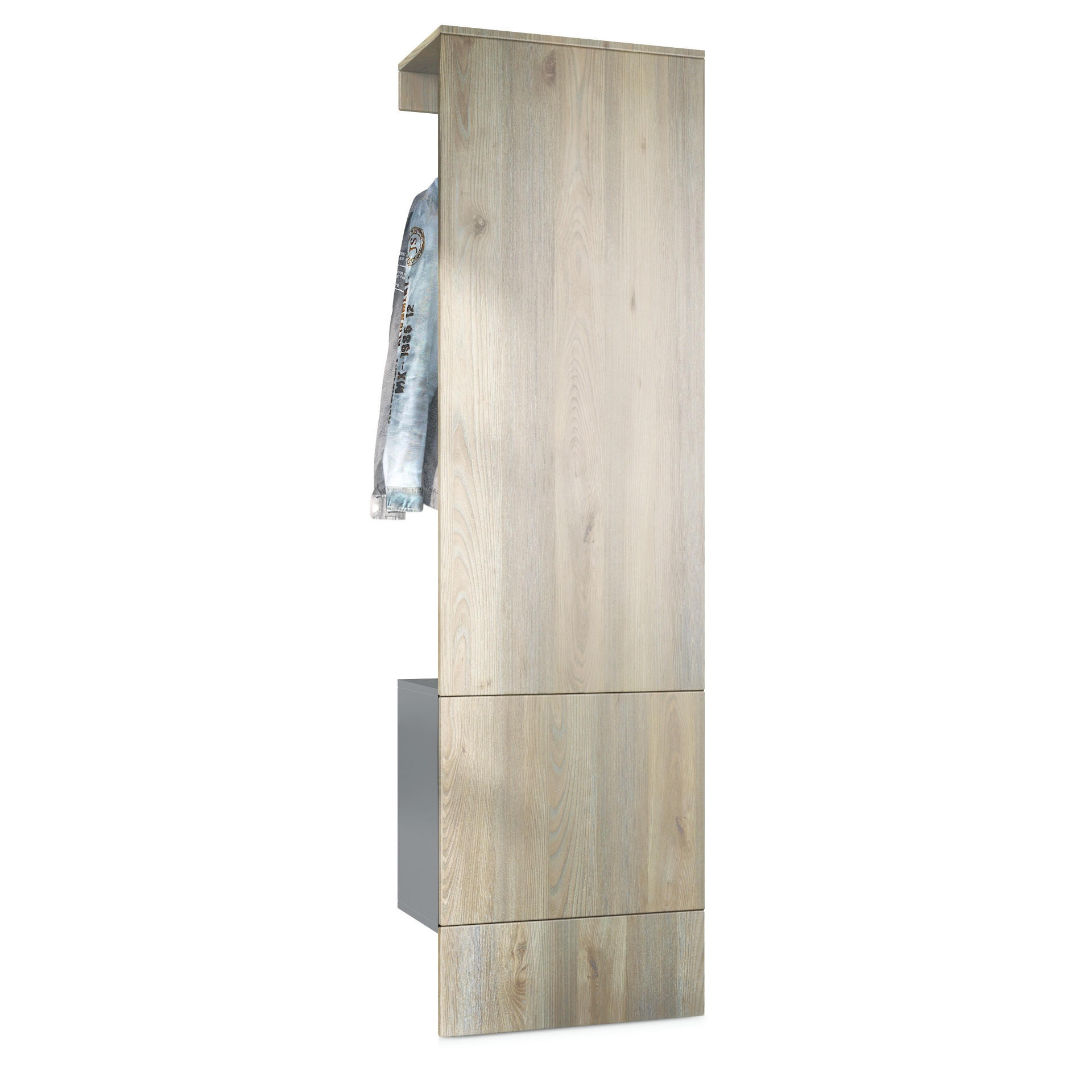 GARDEROBE Carlton Paneel in Eiche Nordic - Silbereichenfarben, Holzwerkstoff (52/193/35cm) - Vladon