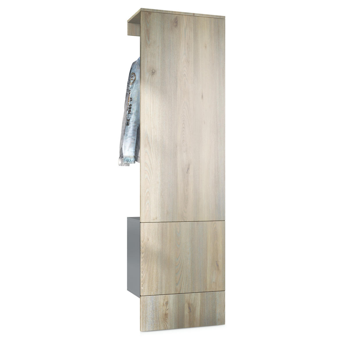 GARDEROBE Carlton Paneel in Eiche Nordic - Silbereichenfarben, Holzwerkstoff (52/193/35cm) - Vladon