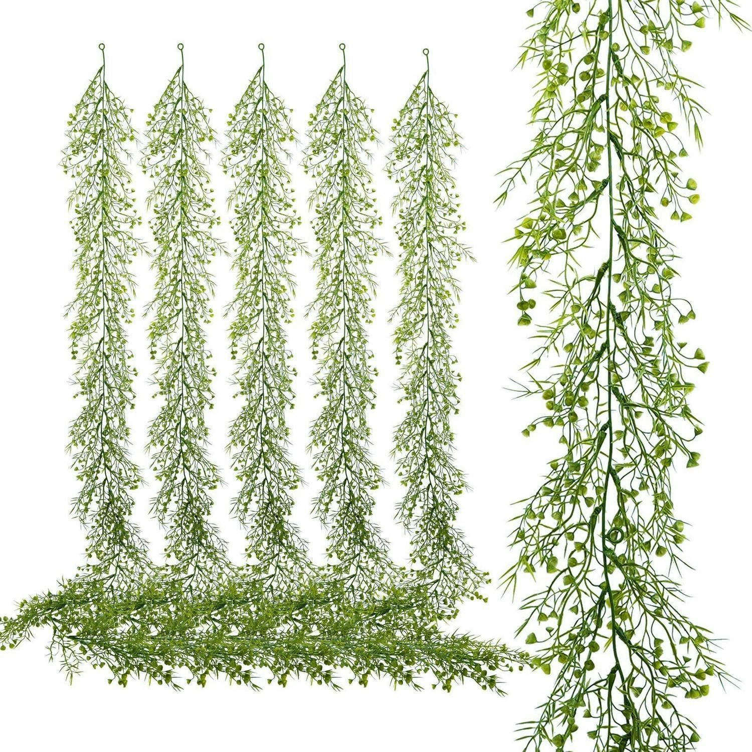 GIRLANDE 6-teiliges Set 1,7 m Kunstpflanze Grün - Grün, Kunststoff (5cm)