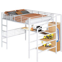 HOCHBETT 140x200 cm Tisch Schrank weiß - Weiß, Metall (140/200cm) - LEBENLANG