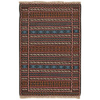 KELIM-TEPPICH handgewebt Kordi Schwarz, Beige 90/61 cm Schurwolle - Beige/Multicolor, Textil (61/90cm) - Looma