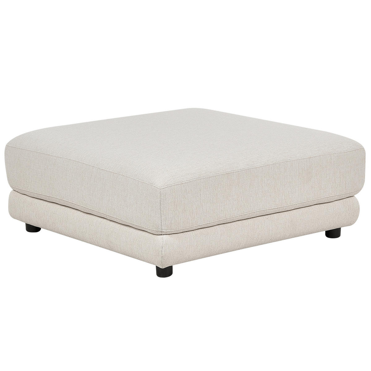 3-SITZER-SOFA cremeweiß mit Ottomane Sigtuna - Schwarz/Weiß, Textil (300/86/102cm) - Beliani