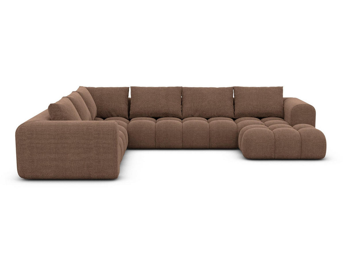 WOHNLANDSCHAFT Casaluna U-Form Braun Strukturstoff - Braun, Kunststoff (338/88/267cm)