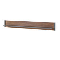 WANDBOARD Eiche Stirling, Matera grau, Wandregal 156 cm Bücherregal - Eichefarben/Grau, Holzwerkstoff (156/25/17cm) - Furn.Design