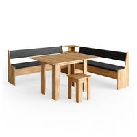 ECKBANKGRUPPE Roman Goldkraft Eiche 210 x 41.5 cm mit Tisch - Honigeiche/Anthrazit, Holzwerkstoff (210/80/210cm) - Vicco