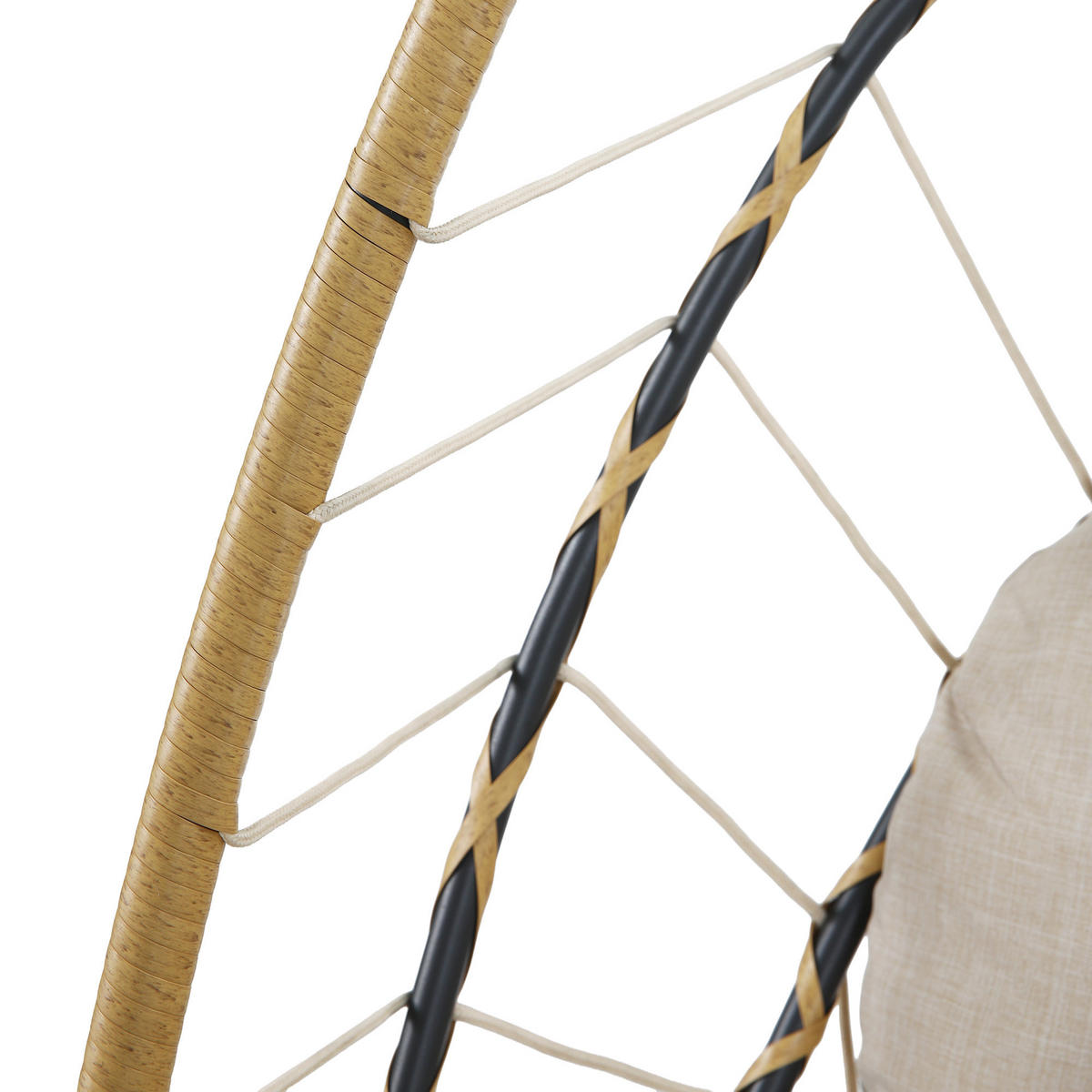 ZÁVĚSNÉ KŘESLO Mykonos se stabilním ocelovým rámem, 109 cm, béžové - béžová, kov (109/192/124cm) - Beautysofa