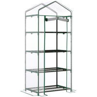 GEWÄCHSHAUS 70/160/50 cm Transparent aus Stahl mit 4 Regalböden - Transparent, Metall (50/160/70cm) - OKMYHOME