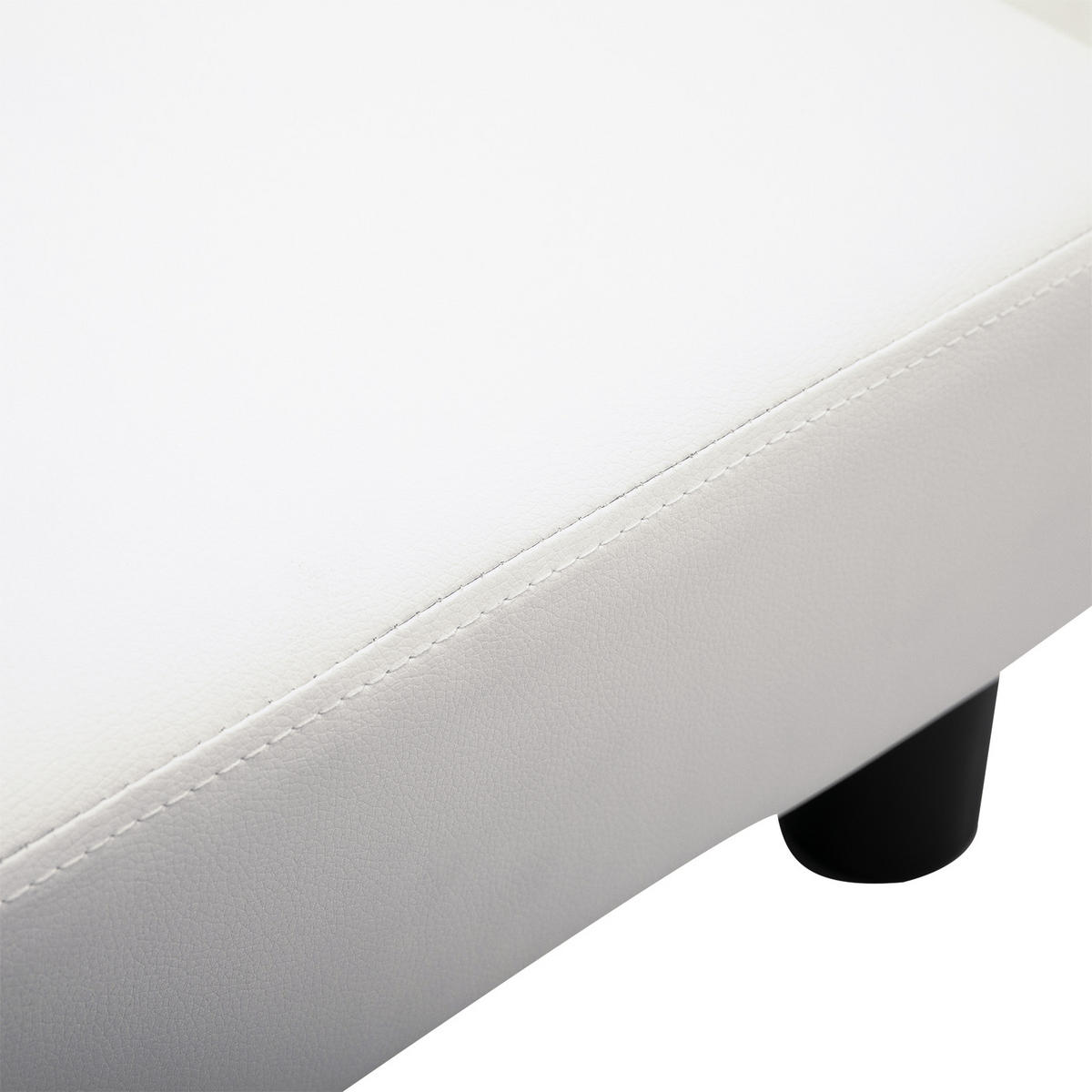 FUSSHOCKER, Beinstütze, Sitzhocker, Weiß - Weiß, Leder (30/24/40cm) - HOMCOM