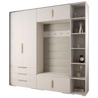 GARDEROBEN-SET 236,7/240/47 - Beige/Goldfarben, Holz/Metall (240/236.7/47cm) - Abiks Möbel