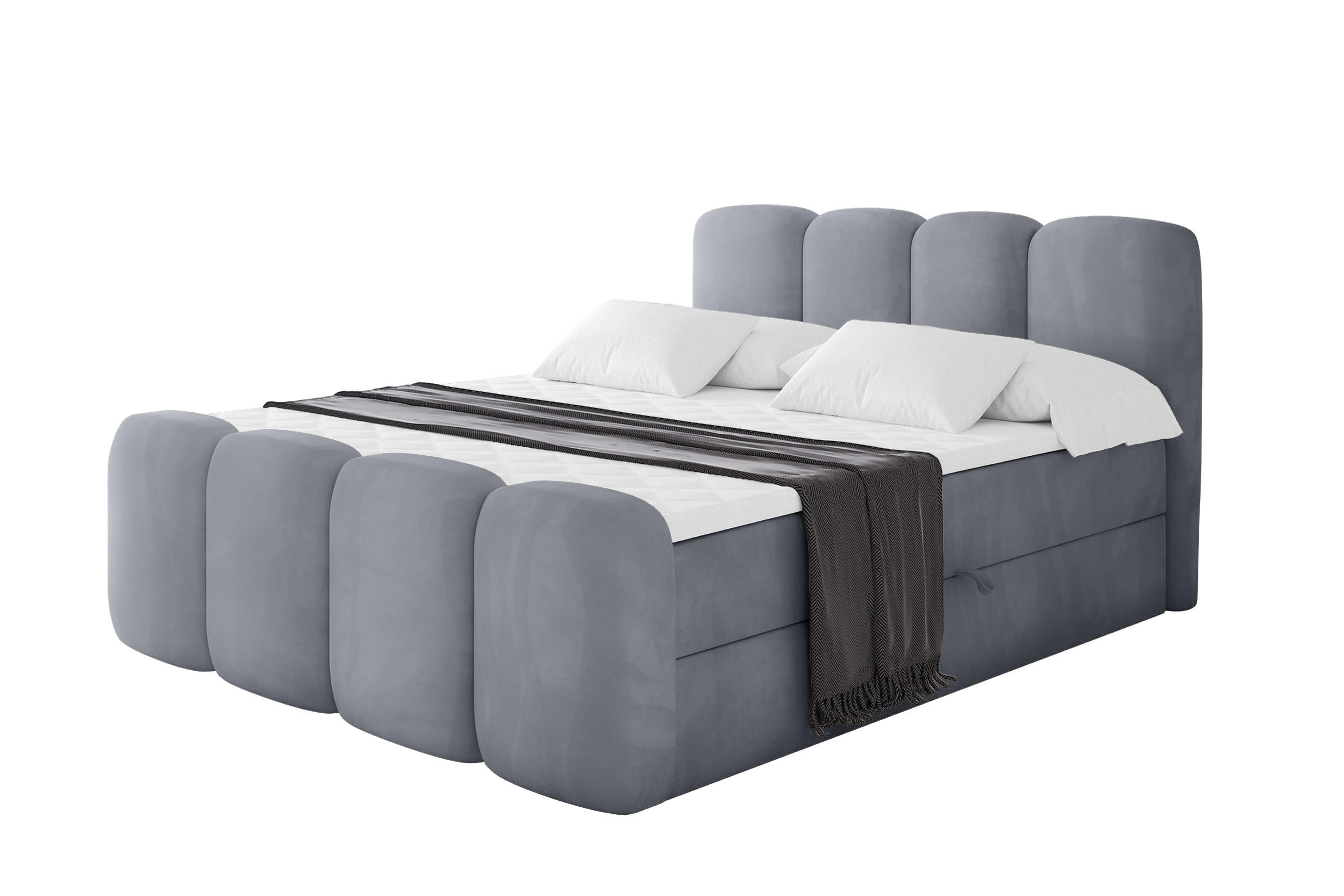 AMERICKÁ postel s matrací H4 a roštem – NINA-Z – 160 × 200 cm – šedá - antracitová, kompozitní dřevo (160/200cm) - ALTDECOR