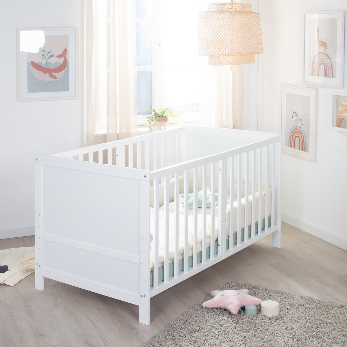 BABYBETT Easy Sleep 70 x 140 cm - Weiß, Holzwerkstoff (70/140cm) - Roba