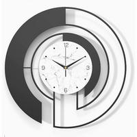 WANDUHR Modern, Leise, Batteriebetrieben, 45cm, Schwarz - Schwarz, Metall (46/5/46cm) - Authentics