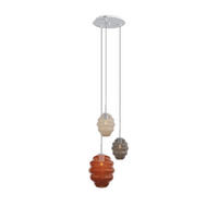 GALERIELEUCHTE Echos 3-flammig Mehrfarbig Ø 18/25cm - Multicolor/Weiß, Glas (18/18/20cm) - s.luce