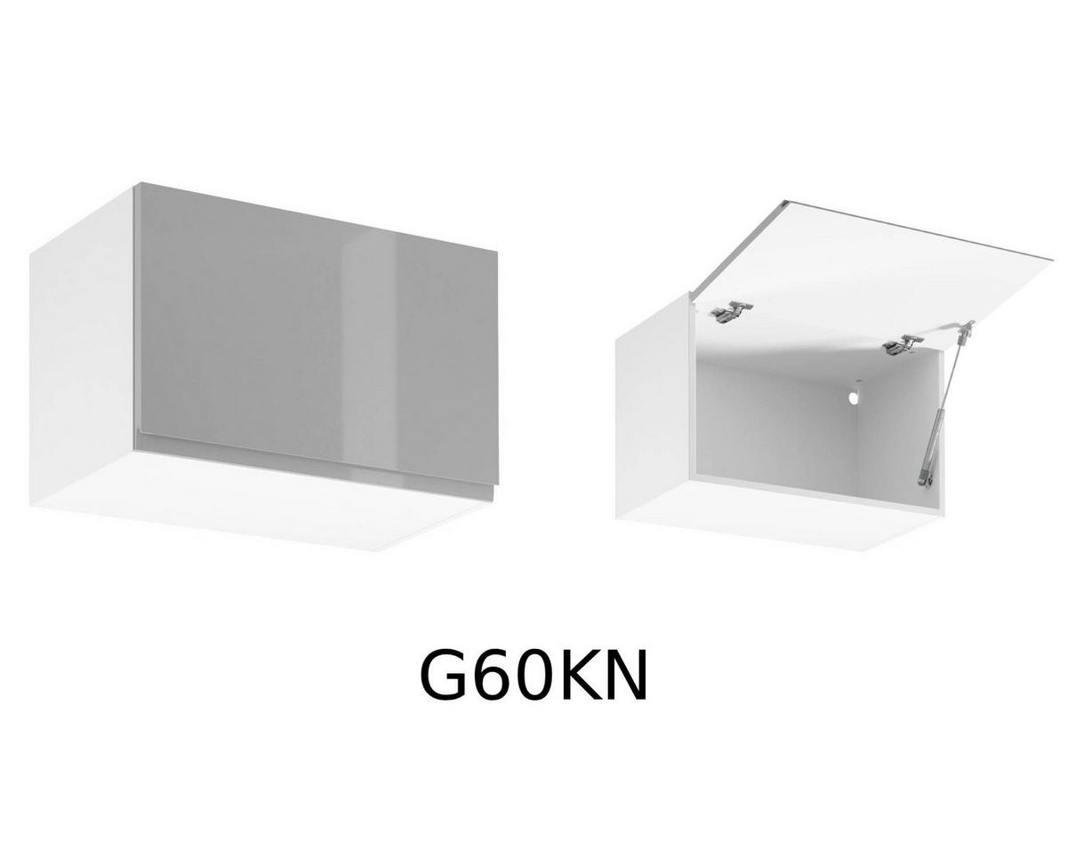 KÜCHENZEILE 340 cm - Aspen KA13-M340- in Grau/Hochglanz - Grau, Holz (340/212/58cm)