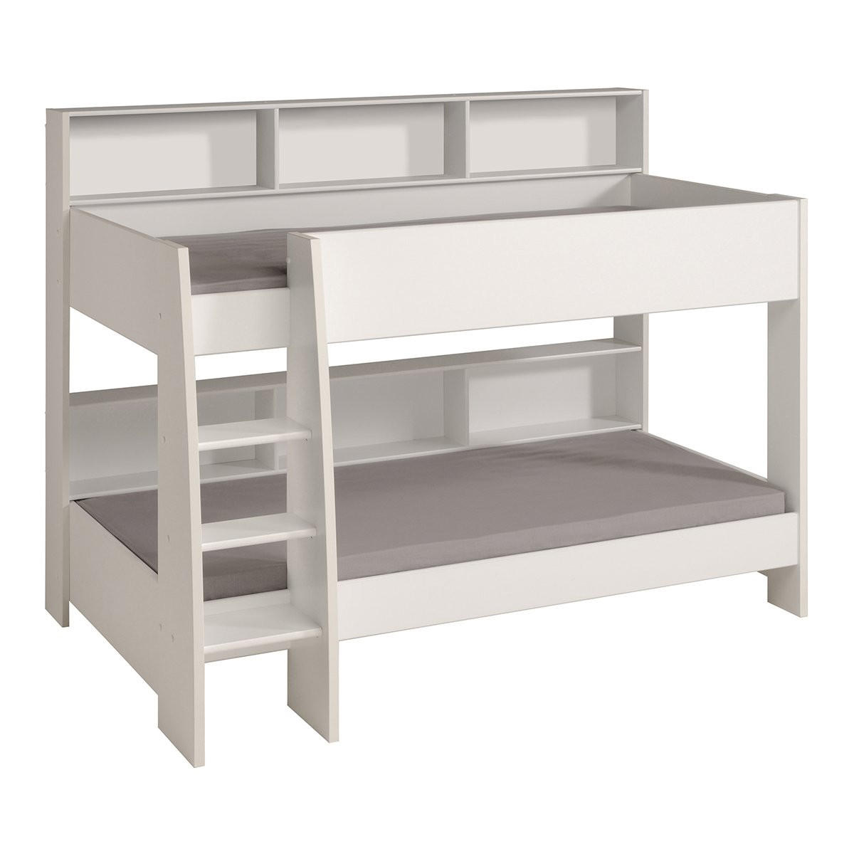 HOCHBETT mit Nischen - 90x200 cm - Leo - Weiß, Holzwerkstoff (90/200cm) - Calicosy