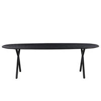 ESSTISCH oval aus Mangoholz 240cm, schwarz - Schwarz, Holz (240/90/76cm) - Giga Meubel