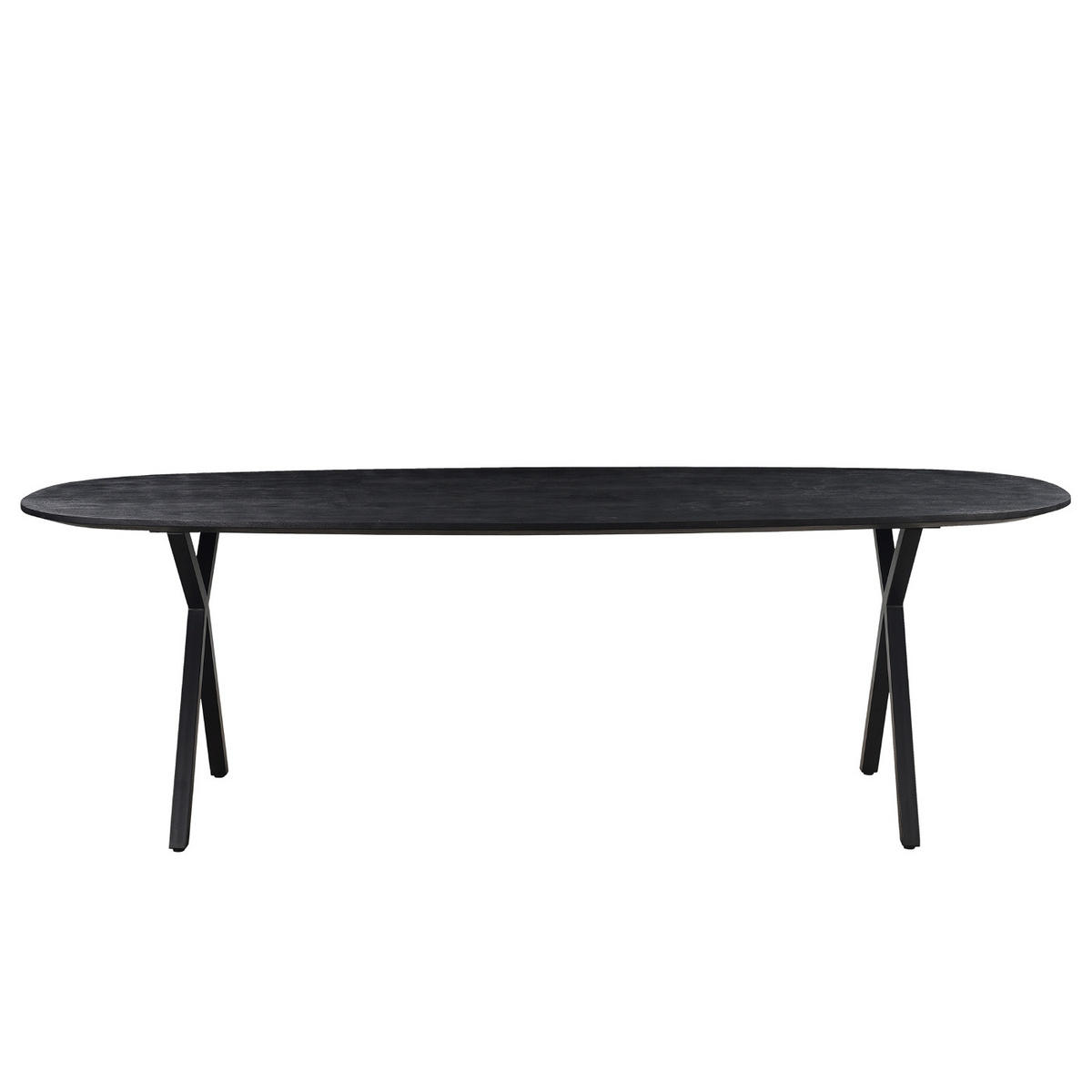 ESSTISCH oval aus Mangoholz 240cm, schwarz - Schwarz, Holz (240/90/76cm) - Giga Meubel