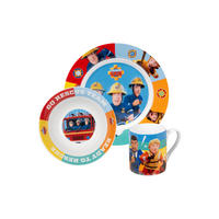 FRÜHSTÜCKSSET Feuerwehrmann Sam Mehrfarbig 3-teilig - Multicolor, Keramik (23.8/11.2/23.3cm) - Chiemsee