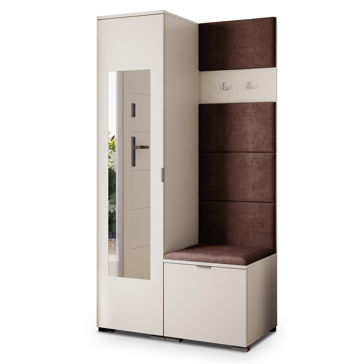GARDEROBENSCHRANK VIRA 95/181/51 cm Modern Garderobe-Set Kaschmir - Kaschmir/Braun, Holzwerkstoff (95/181/51cm) - MASSENO
