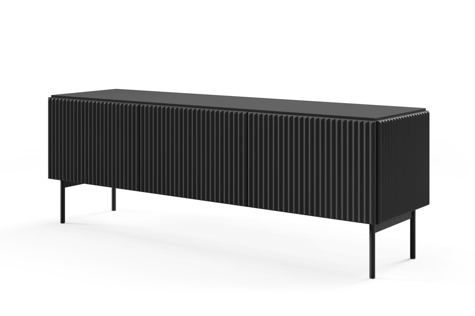 RTV-SCHRANK Tutti Schwarz, TV-Tisch - Schwarz, Holzwerkstoff/Metall (147/51/40cm) - Bettso