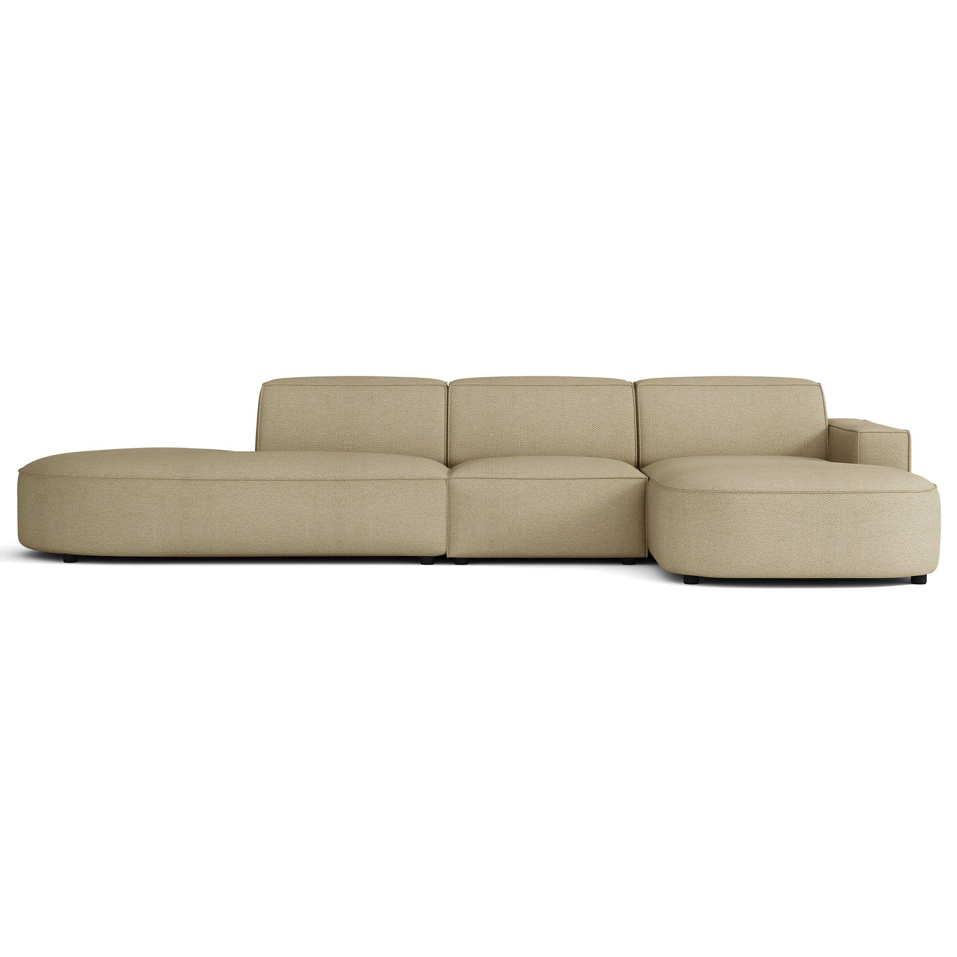 ECKSOFA Sallmo L-Form, 3-Sitzer, rechts 358 cm - Schwarz/Cappuccino, Kunststoff/Textil (358/166cm) - Selsey