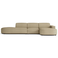ECKSOFA Sallmo L-Form, 3-Sitzer, rechts 358 cm - Schwarz/Cappuccino, Kunststoff/Textil (358/166cm) - Selsey