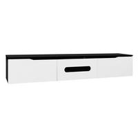 TV-SCHRANK hängend mit 16-Farb-LED, Hochglanz, Wandmontage - Schwarz, Holz (180/35/30cm) - PARAFTA HOME
