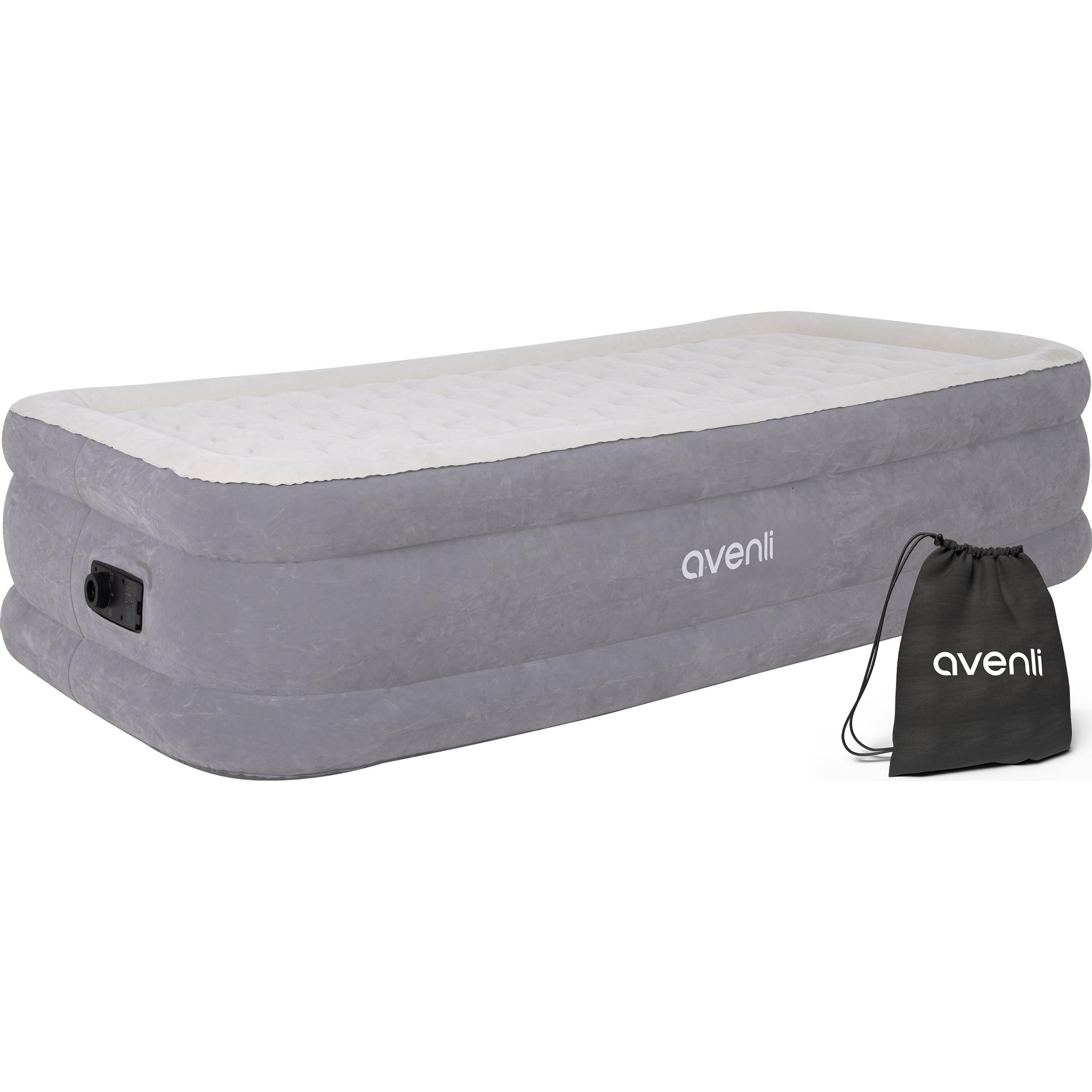 LUFTBETT Luftmatratze selbstaufblasend 191 x 99 x 46 cm mit integrierter Pumpe - Grau, Kunststoff (99/191cm) - Avenli