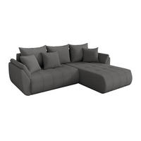ROHOVÁ SEDAČKA s funkcí spaní, otoman vpravo TOKO-L 277x194x86 šedá bouclé - šedá/černá, kompozitní dřevo/textil (277/194cm) - ALTDECOR