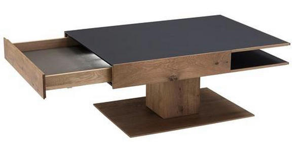 COUCHTISCH in Holz, Glas 105/75/46 cm - Eichefarben/Anthrazit, Design, Glas/Holz (105/75/46cm) - Valnatura