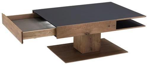 COUCHTISCH in Holz, Glas 105/75/46 cm  - Eichefarben/Anthrazit, Design, Glas/Holz (105/75/46cm) - Valnatura