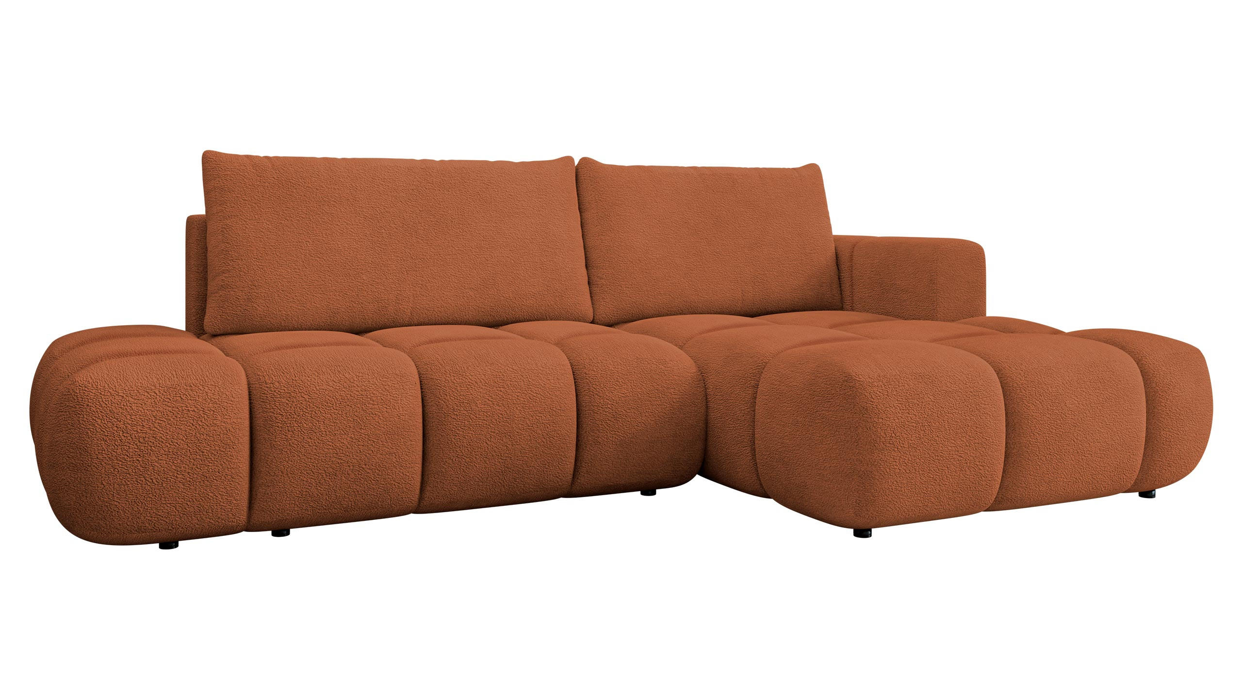 ECKSOFA Soffi, Seite: Rechts - Schwarz/Orange, Holz/Kunststoff (283/166cm) - MIRJAN24