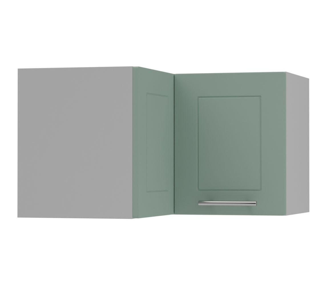 ECKHÄNGESCHRANK Kvantum W12/60/36 Mint Matt / Grau Matt 60 / 60 / 36cm - Grau/Mintgrün, Holz/Holzwerkstoff (60/36/60cm) - Feldmann-Wohnen