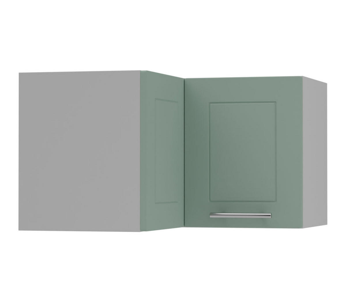 ECKHÄNGESCHRANK Kvantum W12/60/36 Mint Matt / Grau Matt 60 / 60 / 36cm - Grau/Mintgrün, Holz/Holzwerkstoff (60/36/60cm) - Feldmann-Wohnen