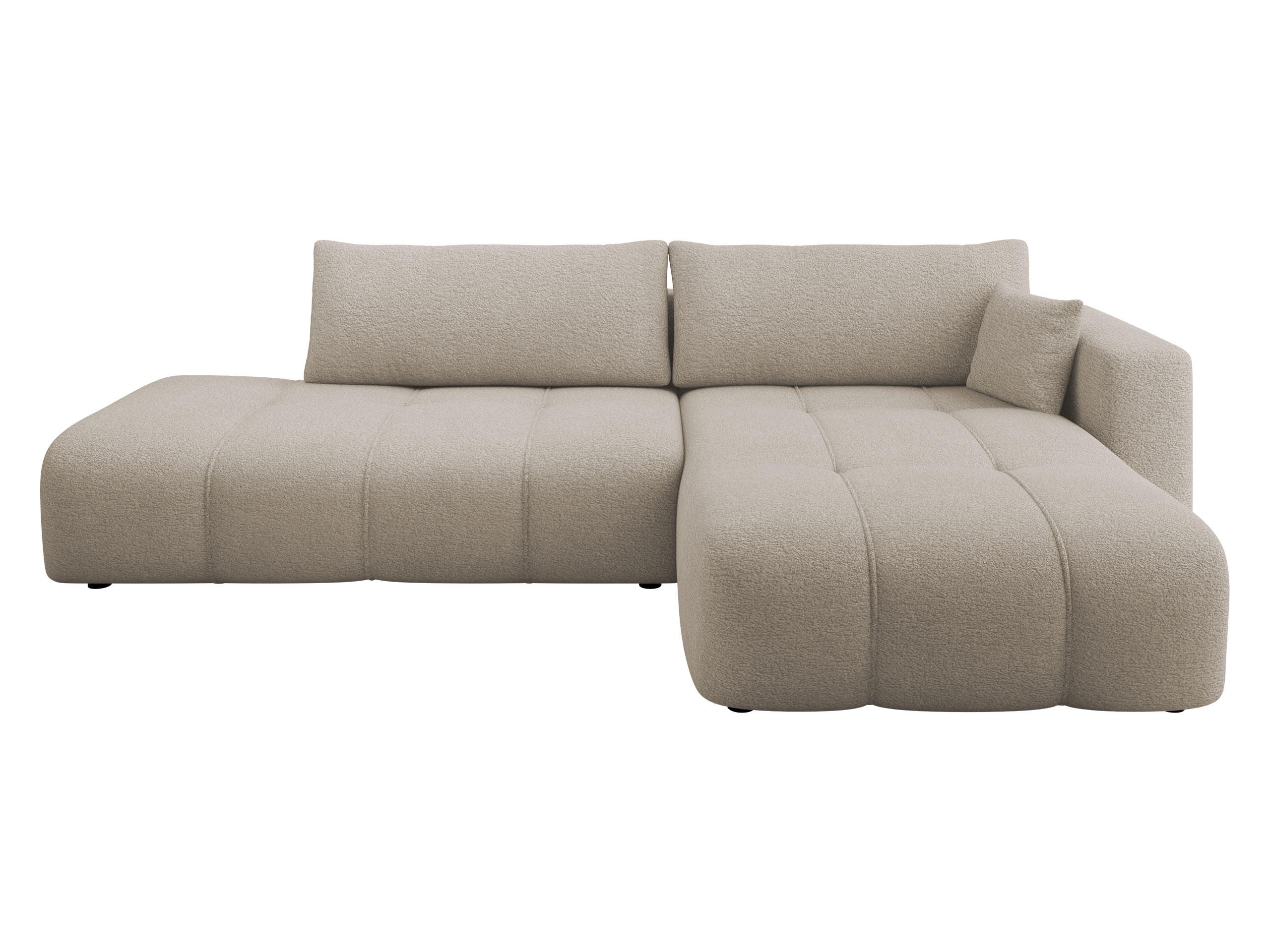 ECKSOFA Furyn O, Seite: Rechts - Beige/Schwarz, Holzwerkstoff/Kunststoff (262/145cm) - MIRJAN24