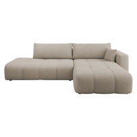 ECKSOFA Furyn O, Seite: Rechts - Beige/Schwarz, Holzwerkstoff/Kunststoff (262/145cm) - MIRJAN24