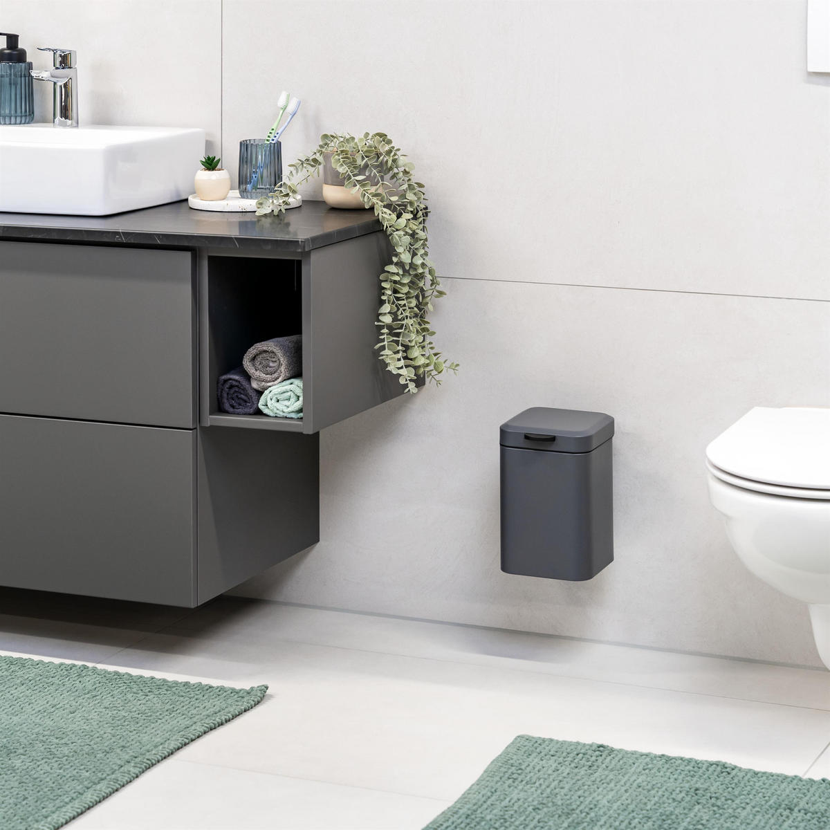 WAND-KOSMETIKEIMER, grau - Grau, Metall (16/24/23cm) - bremermann