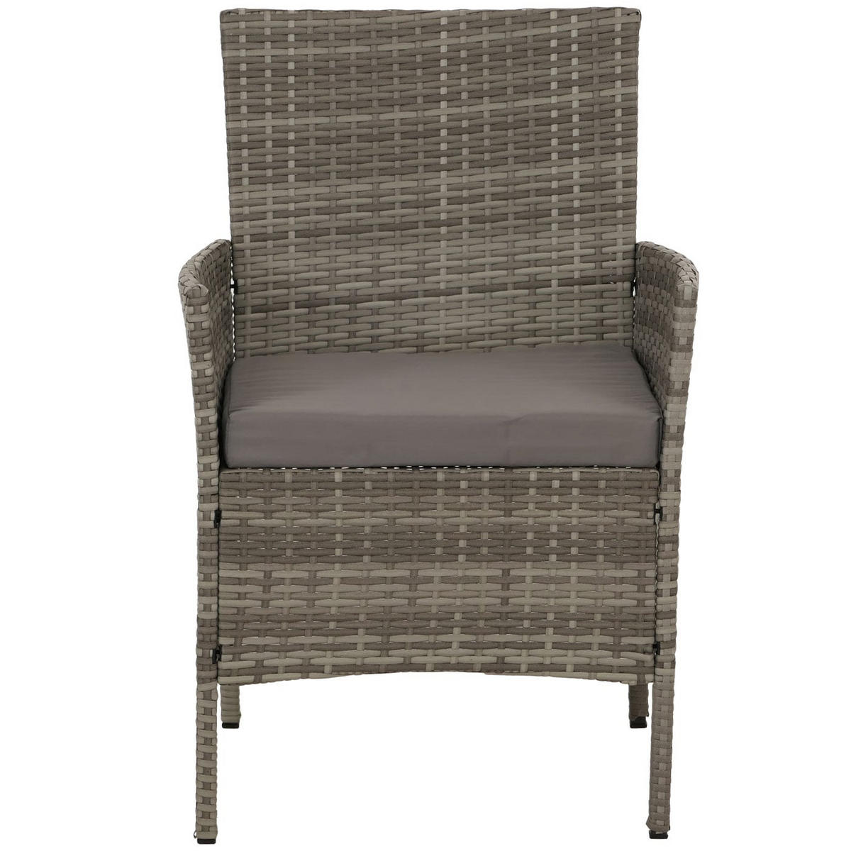 GARTEN-GARNITUR Poly-Rattan Grau - Grau, Metall - PROREGAL